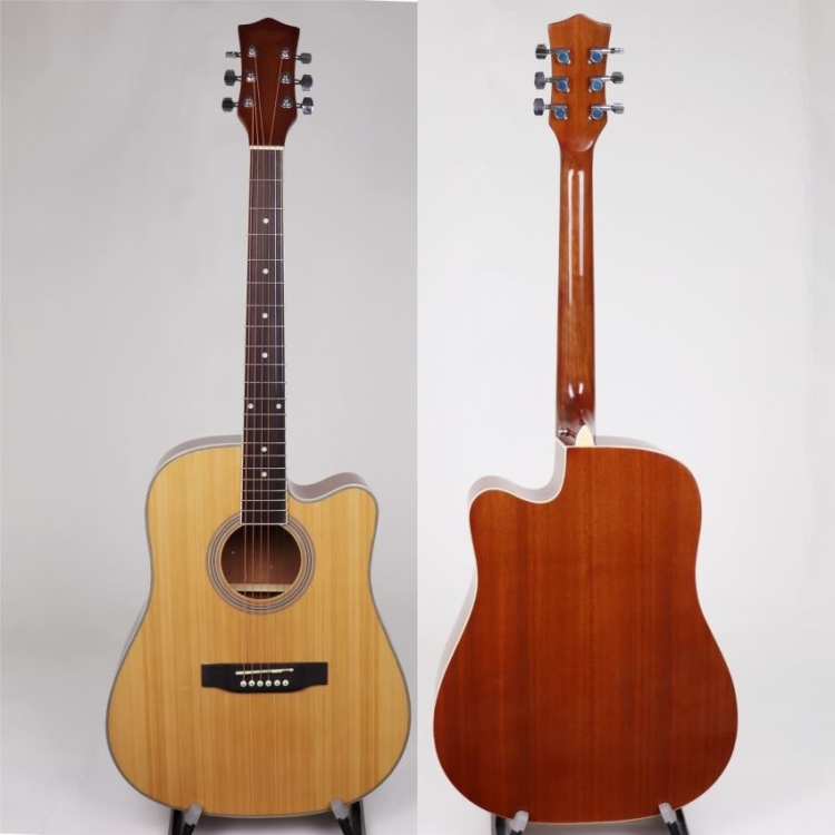 41 inch good quality spruce sapele acoustic guitar with gloss finish