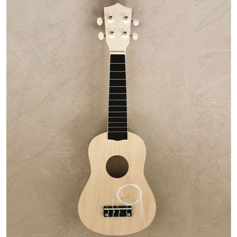 Half finishing ukulele without painting