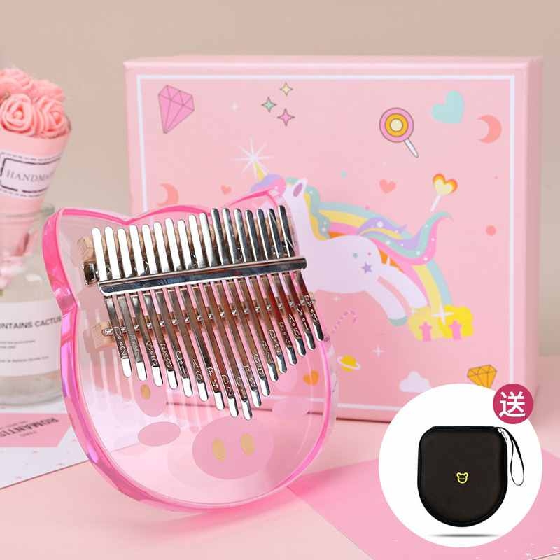 Acrylic 17 keys pink Kalimba