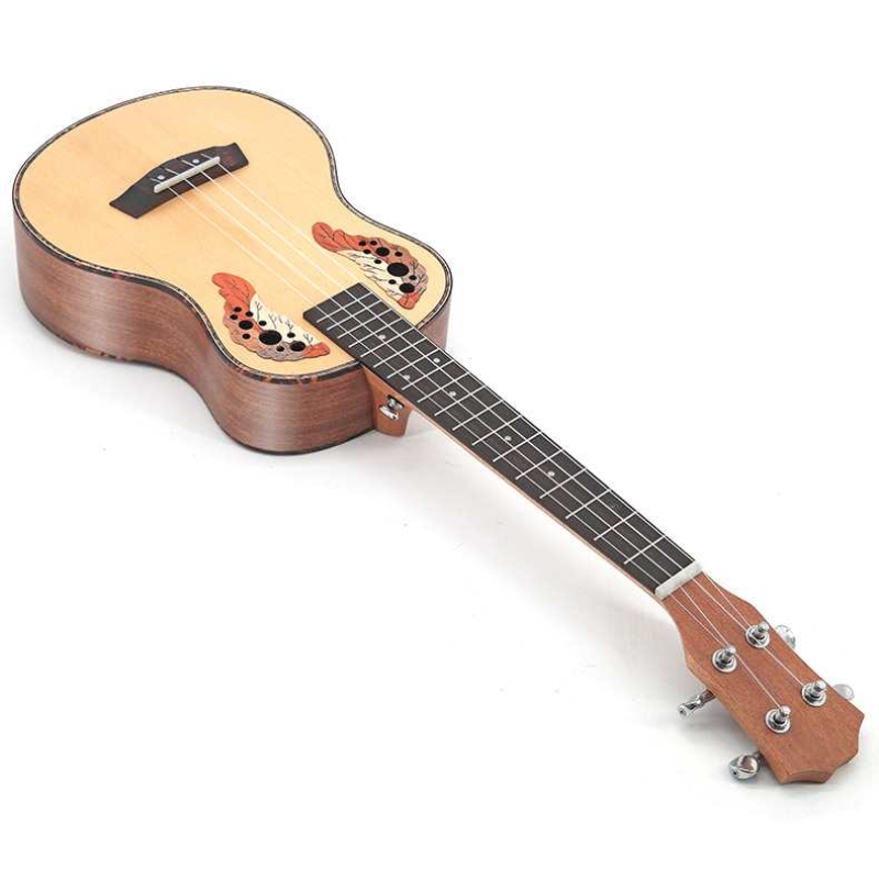 Spruce and sapele ukulele with special soundhole