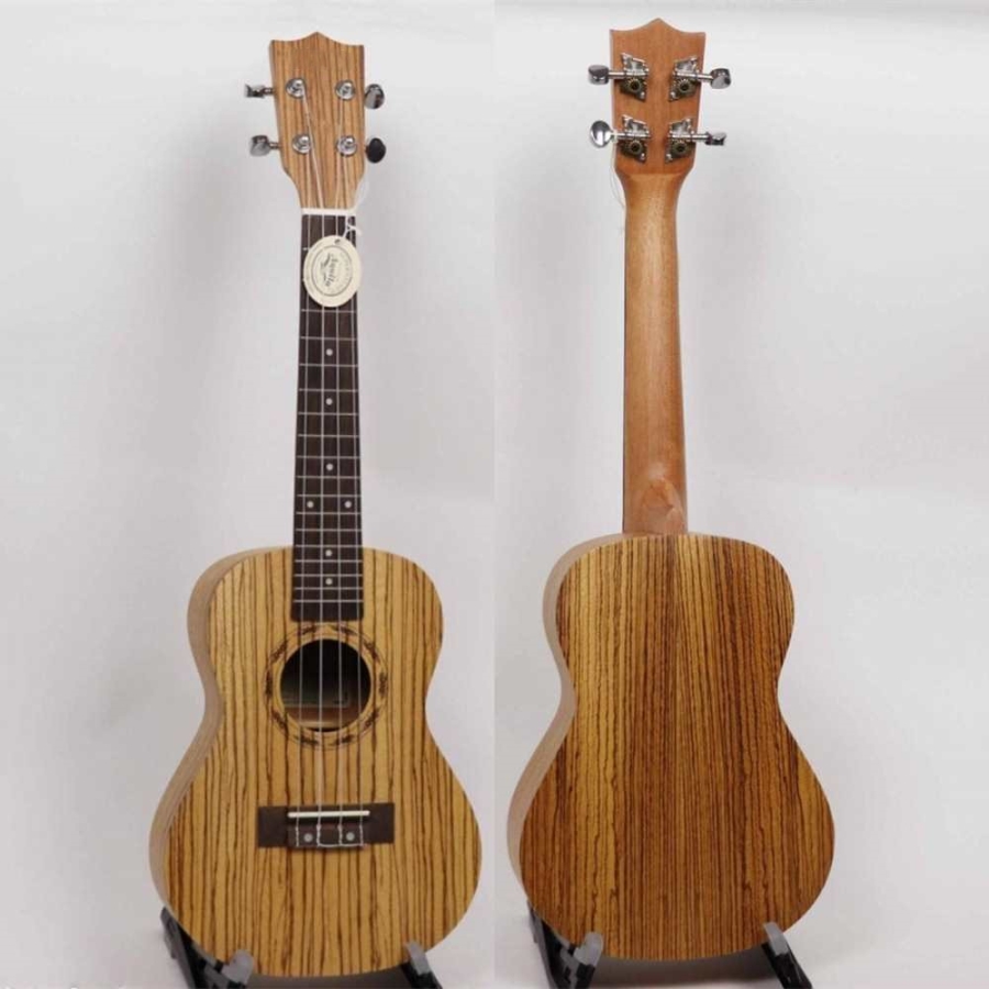 All zebrawood ukulele with matt finish